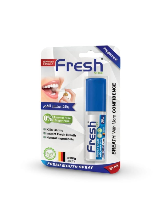 Fresh More Mouth Spray - Papermint Flavour Sugar-Free, Alcohol-Free Breath Spray, Instant Fresh Breath, Natural Oral Care, Portable Mouth Freshener Spray. - Image 1